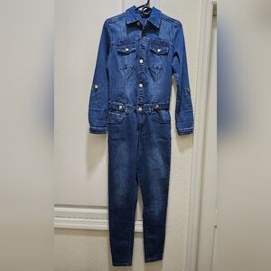 NWT Bebe Denim Longsleeve Jumpsuit